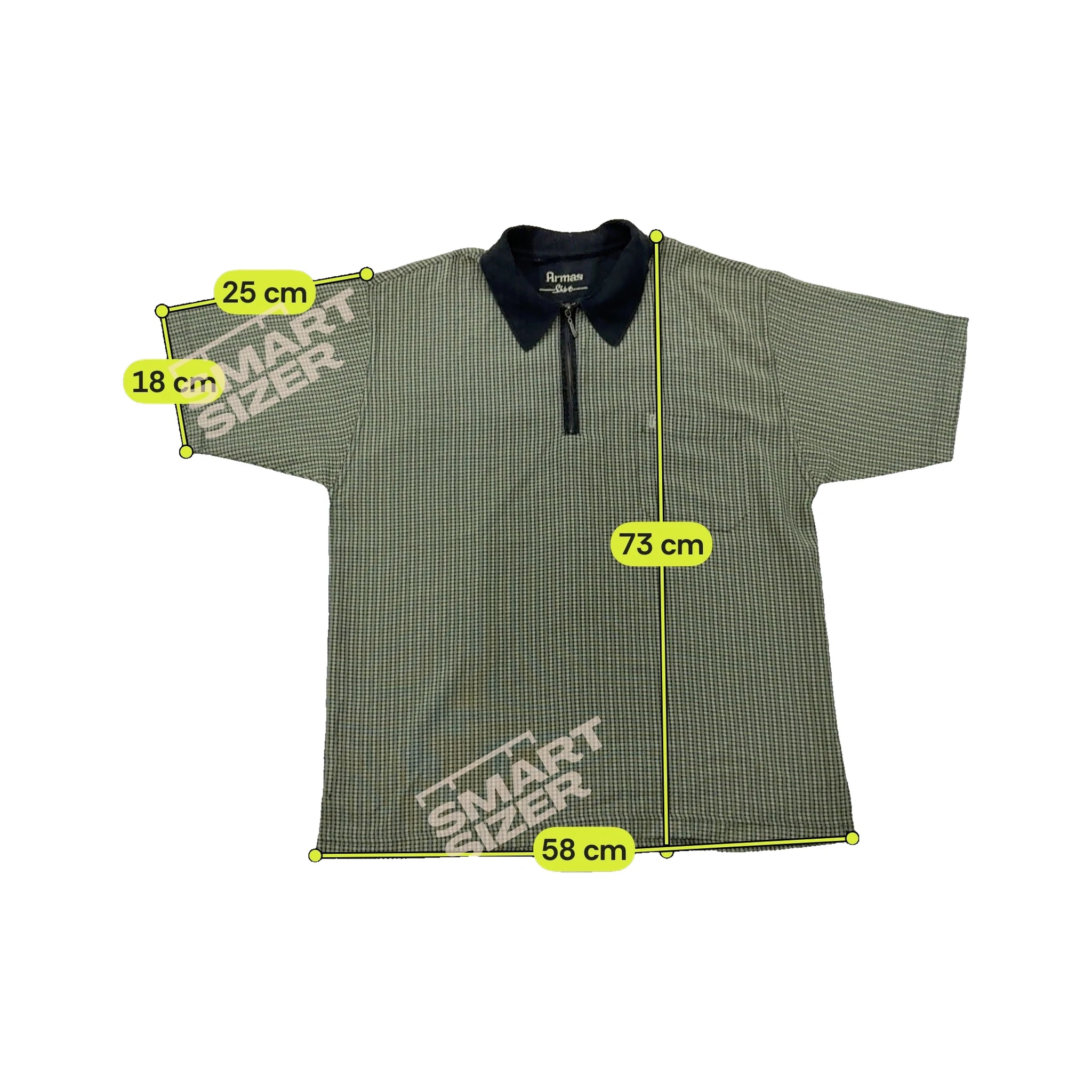 Camisa Armas com Micro Quadrados e gola com Fecho