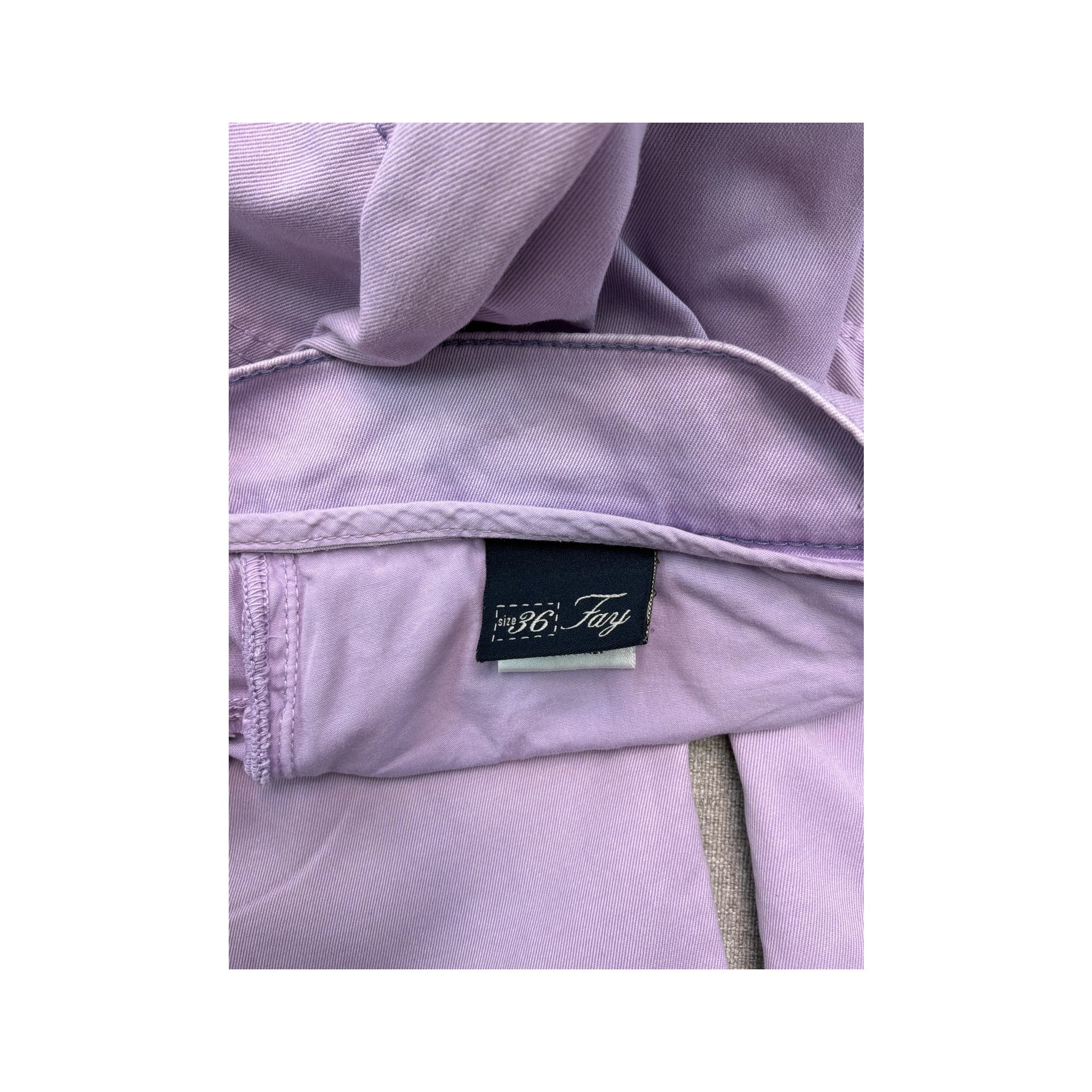 Fay Lilac Slim Fit Five-Pocket Cotton Pants