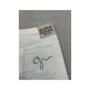 Guess White Cotton Stretch Denim Rhinestone Mini Skirt