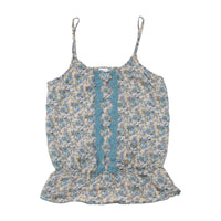 Intimissimi Blue Floral Lace Trim Tank Top