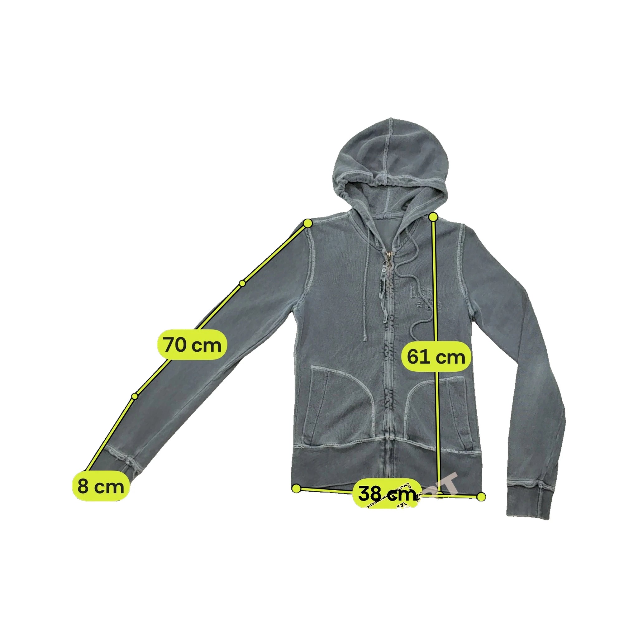Levi's Washed Gray Zip Up Hooded Fleece