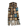 PHARD Crochet Granny Square Fringe Ramie Wool Sweater