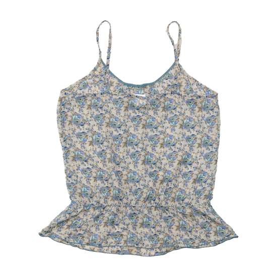 Intimissimi Blue Floral Lace Trim Tank Top