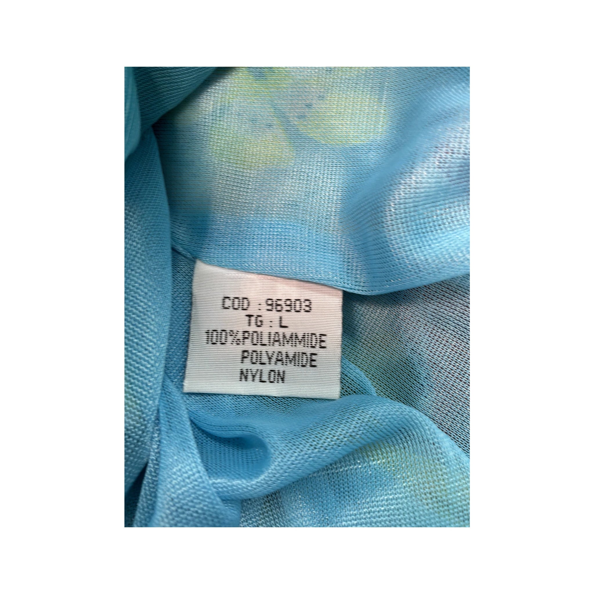 Specchio Blue Floral Ruffle Slip Dress