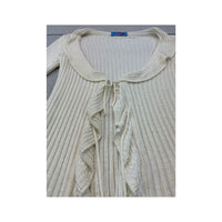 Z.a. sister Rib Knit Tie Front Ruffle Bell Sleeve Cardigan