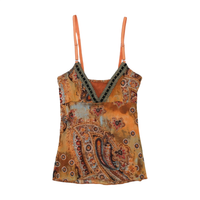 Vintage Paisley Print V-Neck Camisole Blouse