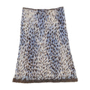 Blue Animal Print Lace Trim Skirt