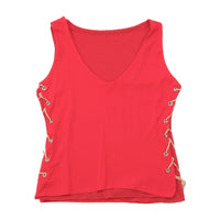 Vintage Red Side Lace-Up Tank Top
