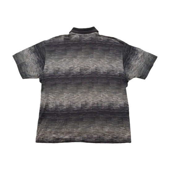 Gio Ferrari Quarter-Zip Abstract Stripe Polo Shirt