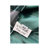 Abstract Burnout Green Velvet Slip Dress