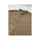 Attitude Brown Cotton Fine Wale Corduroy Button-Up Shirt