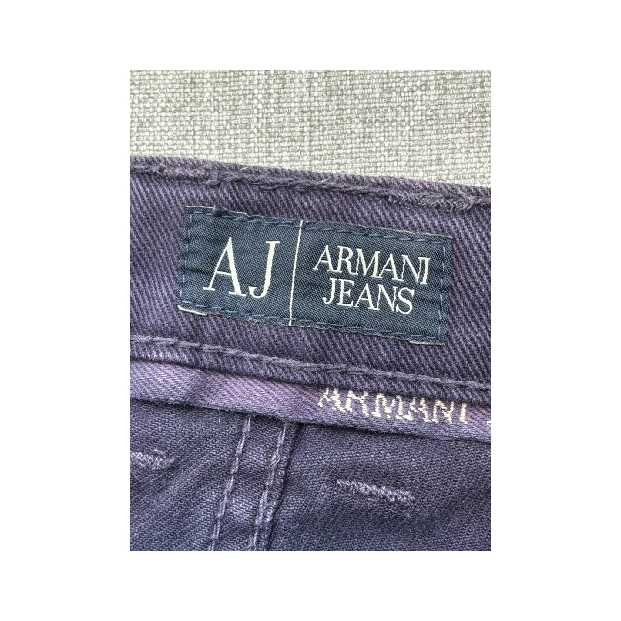 Calças de ganga Armani Jeans em algodão Elástico roxo com Bolsos de Lantejoulas