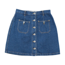 Arizona 100% Cotton Button Front Denim Mini Skirt