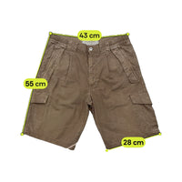 Met Jeans Brown Cotton Cargo Shorts