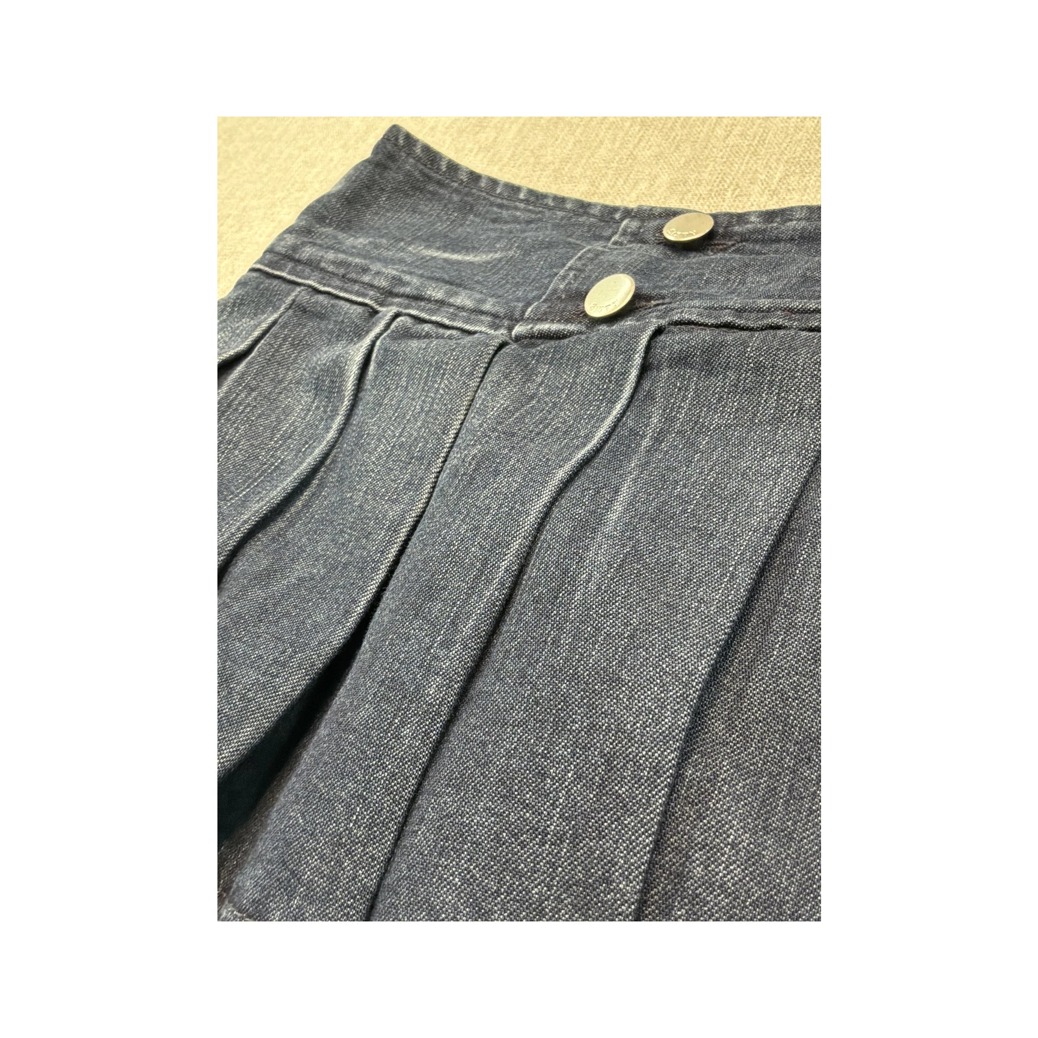Miss Sixty Pleated Denim Mini Skirt