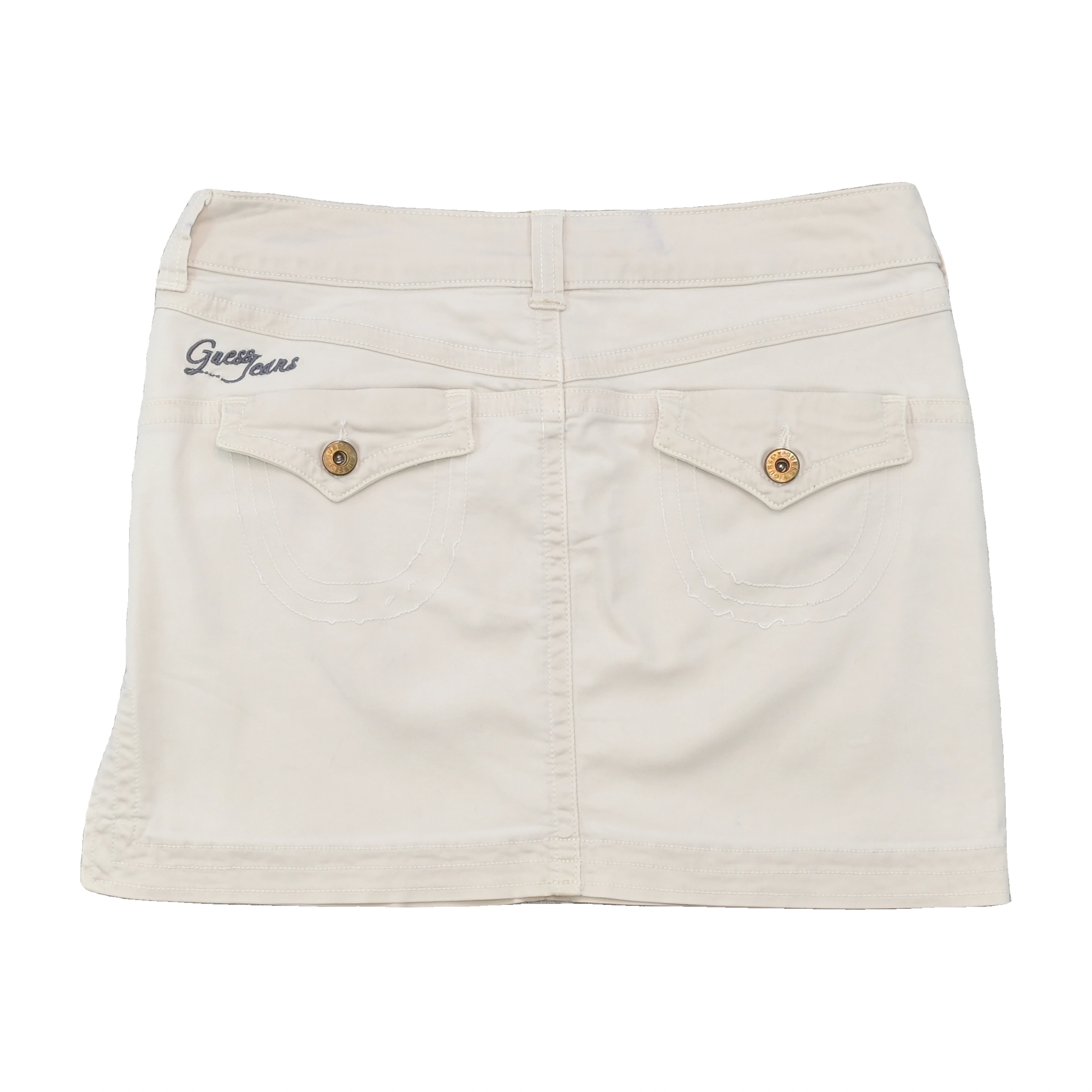 GUESS Y2K White Utility Mini Skirt