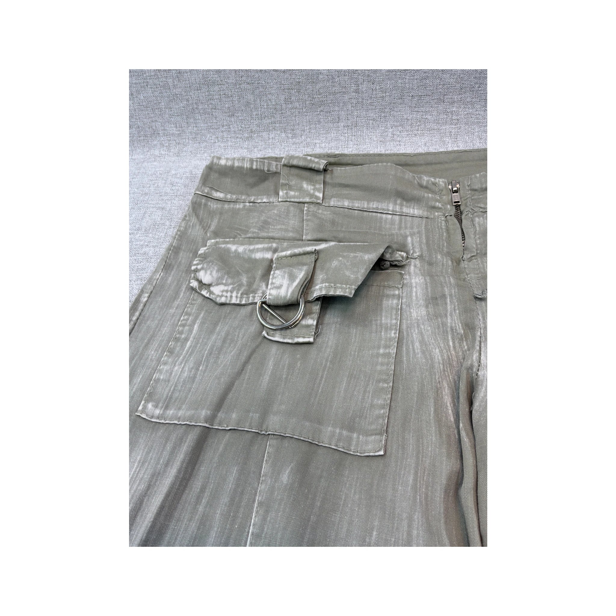 Vintage Shimmer Wide Leg Cargo Pants
