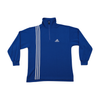 Adidas Vintage Blue 3-Stripe Quarter-Zip Cotton Sweater