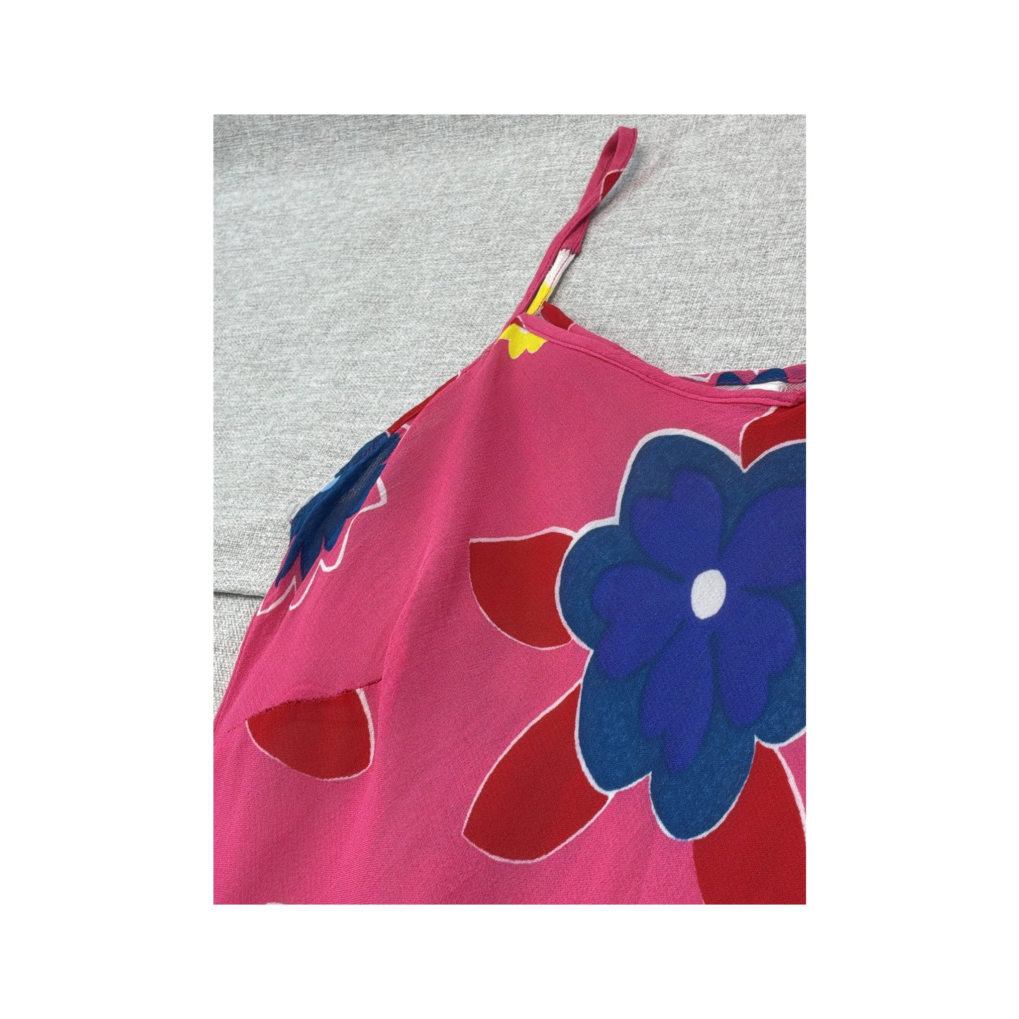 Vintage Pink Floral Spaghetti Strap Slip Dress