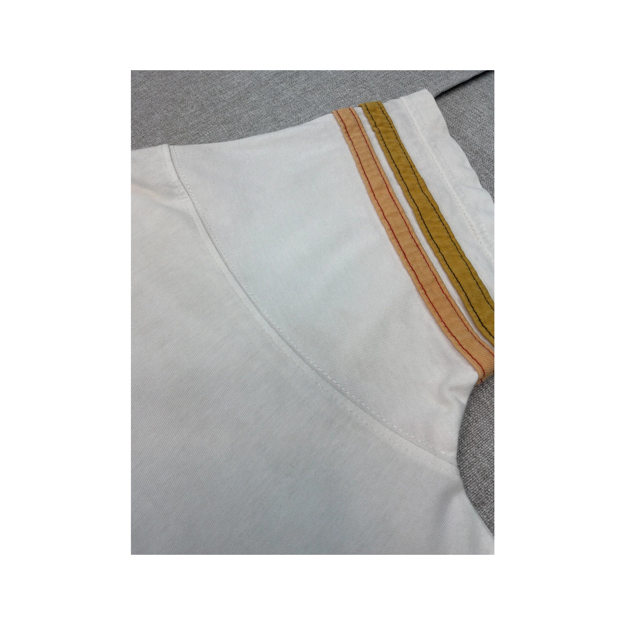 Nike Vintage Embroidered Logo Striped Sleeve Cotton Shirt