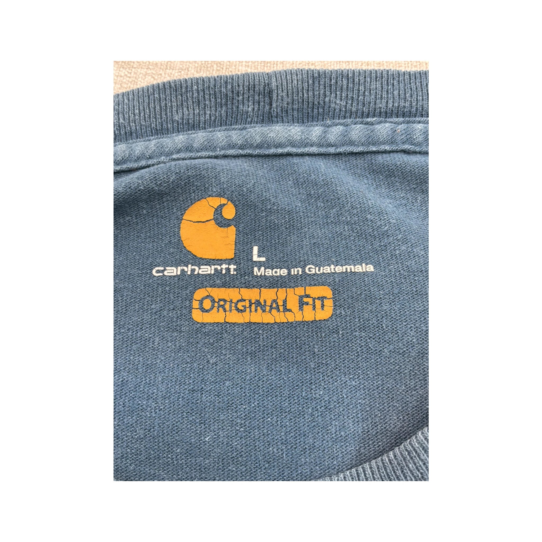 Carhartt Blue Cotton Long Sleeve Pocket Shirt