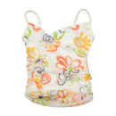 Sheer Floral Mesh Ruched Tank Top