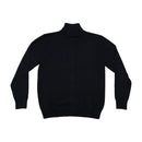 FABRICADO Na PRC Navy Full Zip Mock Neck Sweater with Elbow Patches