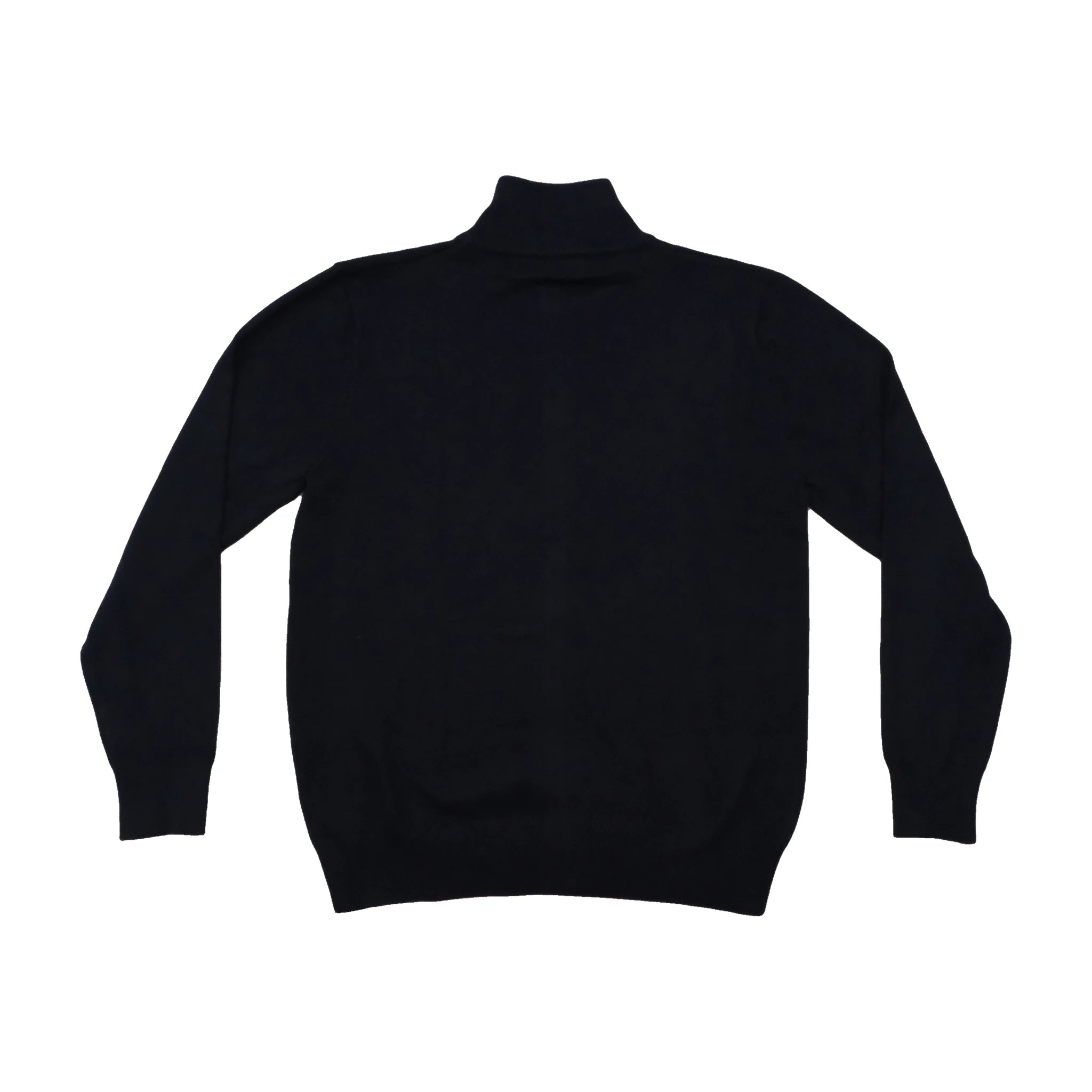 FABRICADO Na PRC Navy Full Zip Mock Neck Sweater with Elbow Patches