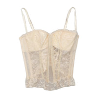 Charme Lace Rhinestone Corset Tank Top