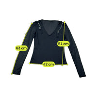 Rossella Sport Vintage Black Sheer Sequin Detail Polyester Blouse