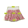 Retro Floral Print Cotton Circle Skirt with Contrast Elastic Waistband and Lace Trim