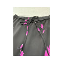 Vintage Black Pink Floral A-Line Skirt