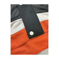Champion Snap-Front Hooded Short Sleeve Windbreaker Jacket - Black/White/Orange