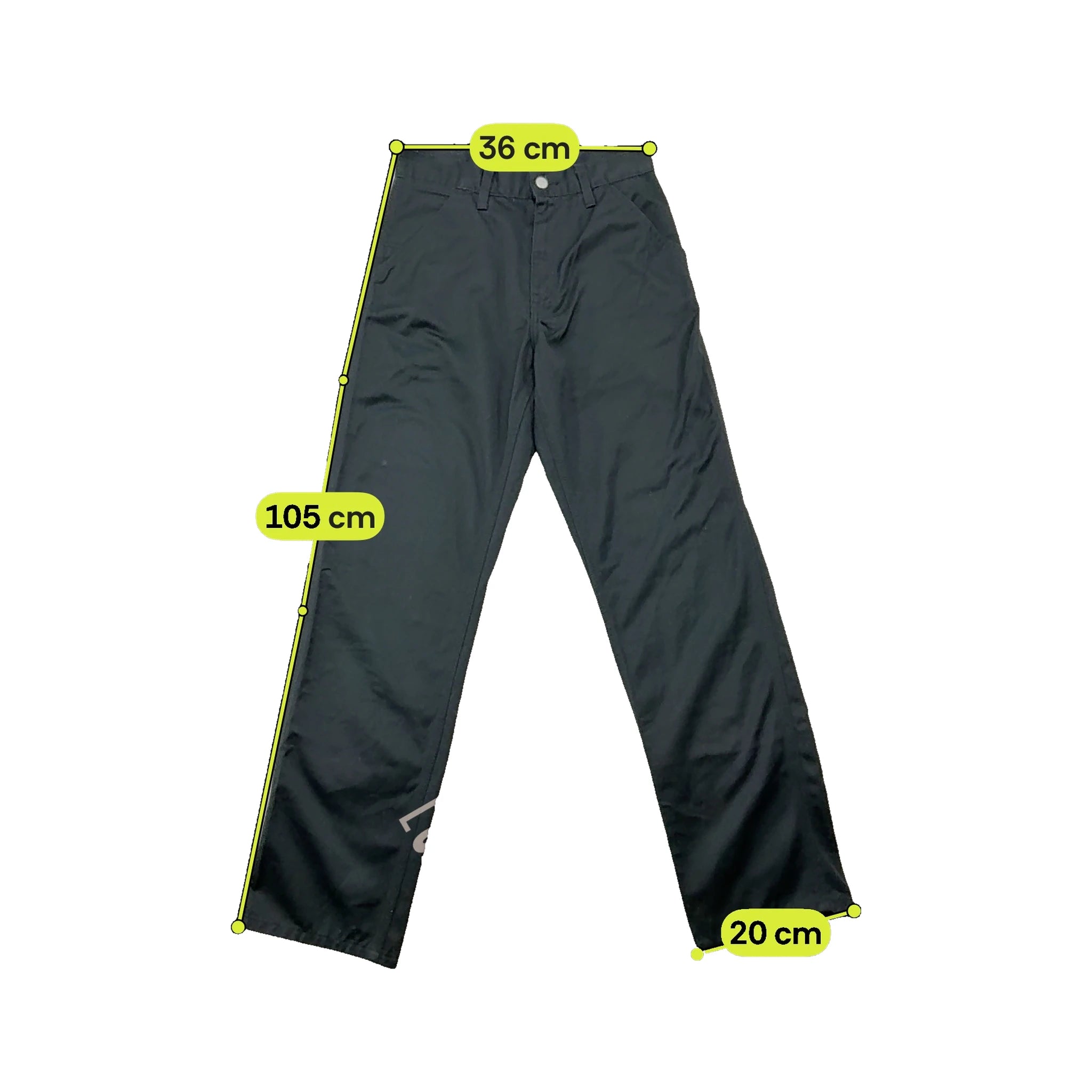 Chinos de trabalho Carhartt pretos de perna direita