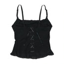 Pimkie Lace-Up Black Ruffle Cami Top