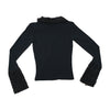 Bibiko Glitter Trim Bell Sleeve V-Neck Blouse