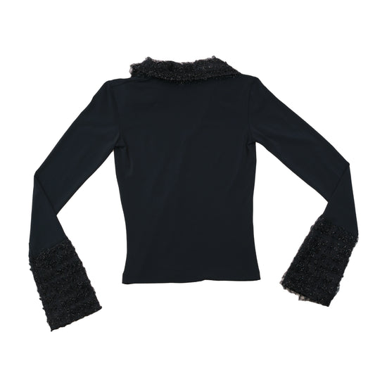 Blusa Bibiko de Manga de Sino com decote em V e Acabamento com Glitter