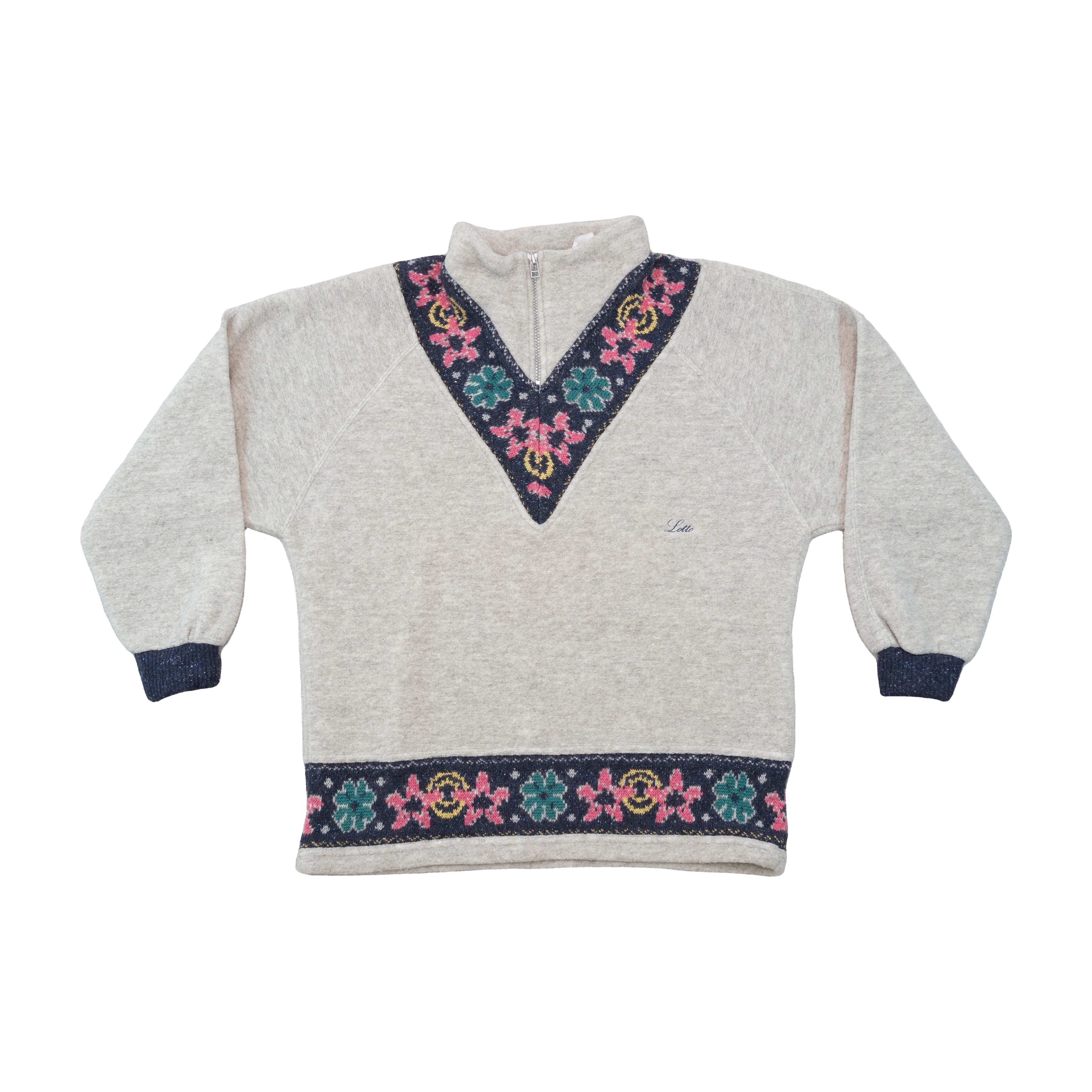 Lotto Floral Trim Quarter Zip Fleece