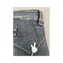 Last Girl Distressed Denim Mini Skirt