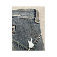 Last Girl Distressed Denim Mini Skirt