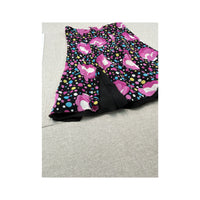 Multicolor Polka Dot and Pink Floral Paneled Flowy Midi Skirt