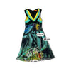 Abstract Print Sleeveless V-Neck Midi Dress Size 44