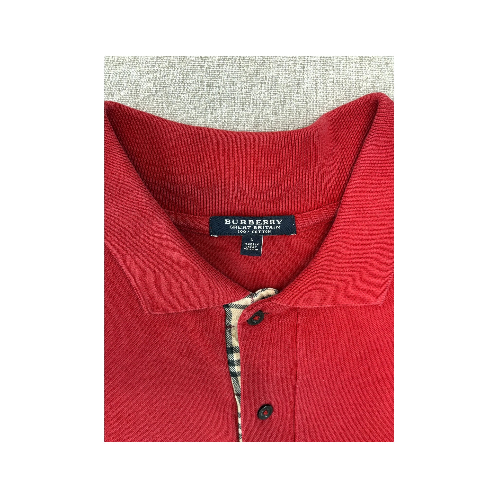 Polo Burberry em algodão com Acabamento Nova Check
