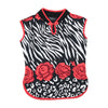 Calyneo Paris Zebra Rose Print Mandarin Collar Blouse