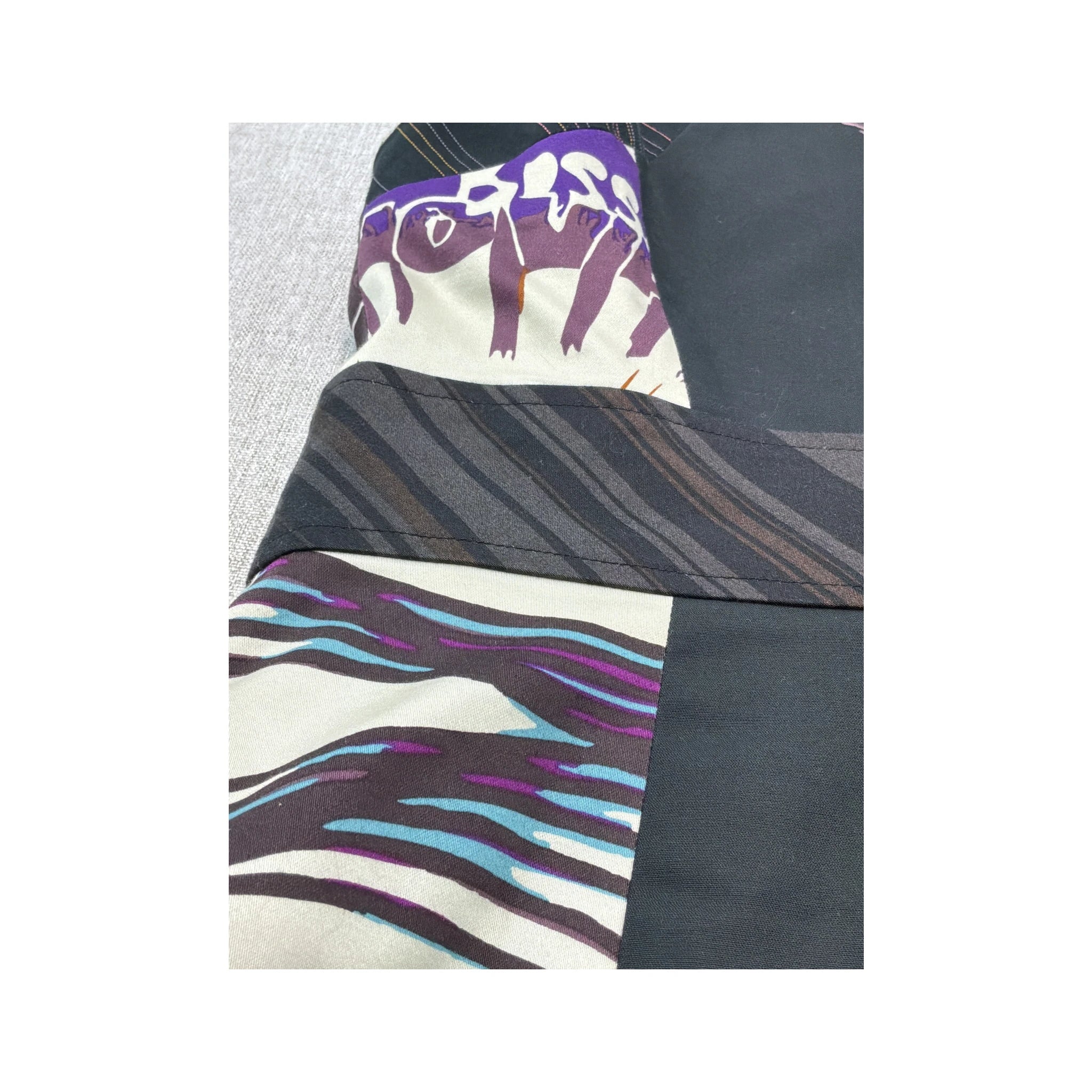 St-Martins Patchwork Belted Sleeveless Blouse (repriced)