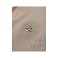 Calvin Klein Pink and White Cotton Stretch Polo Shirt