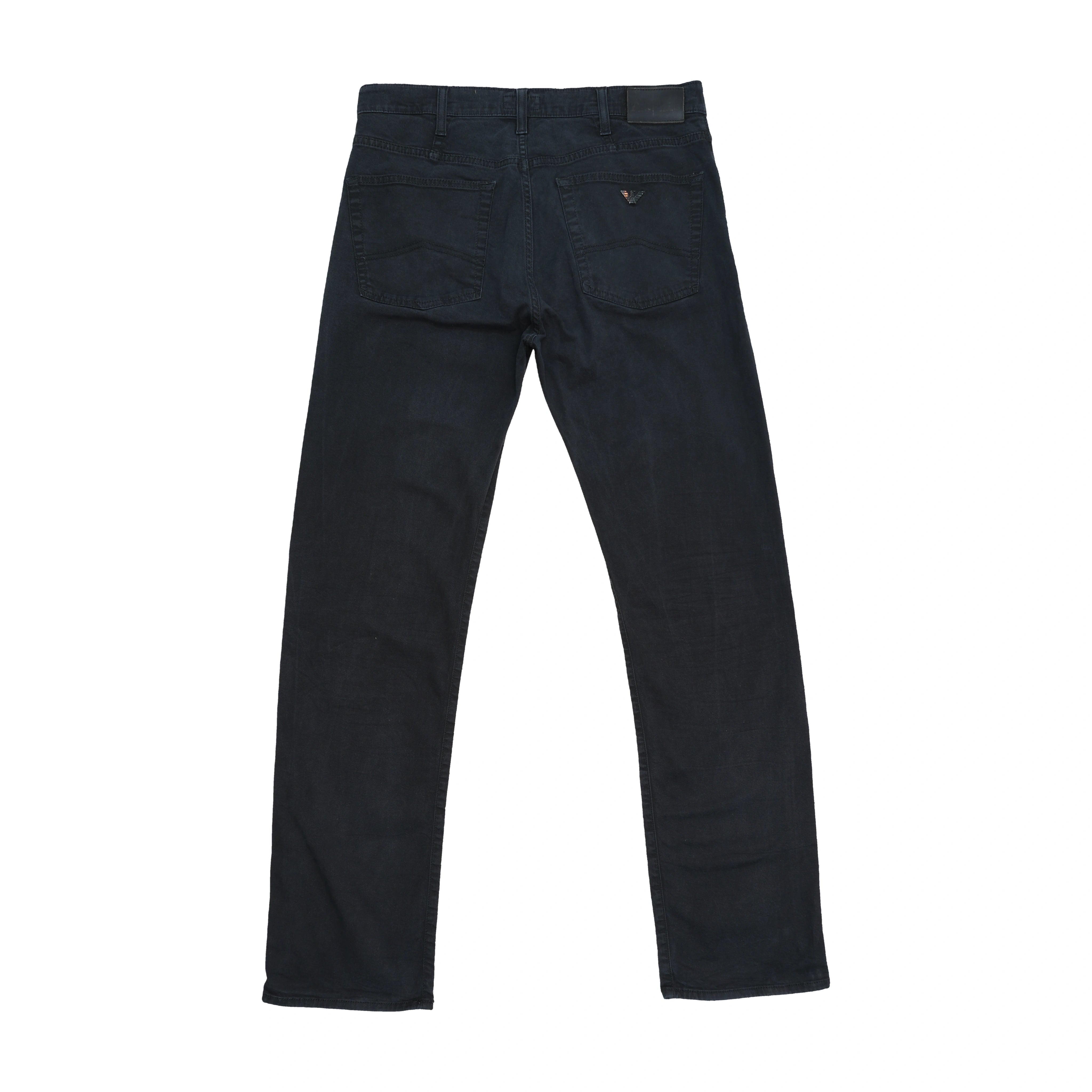 Armani Jeans Dark Wash Cotton Straight-Leg Five-Pocket Jeans