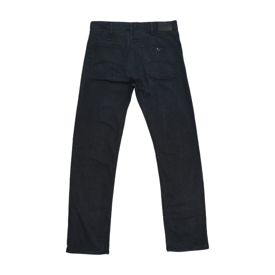 Armani Jeans Dark Wash Cotton Straight-Leg Five-Pocket Jeans