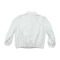 Yesica Vintage Metallic Silver Textured Zip-Front Jacket