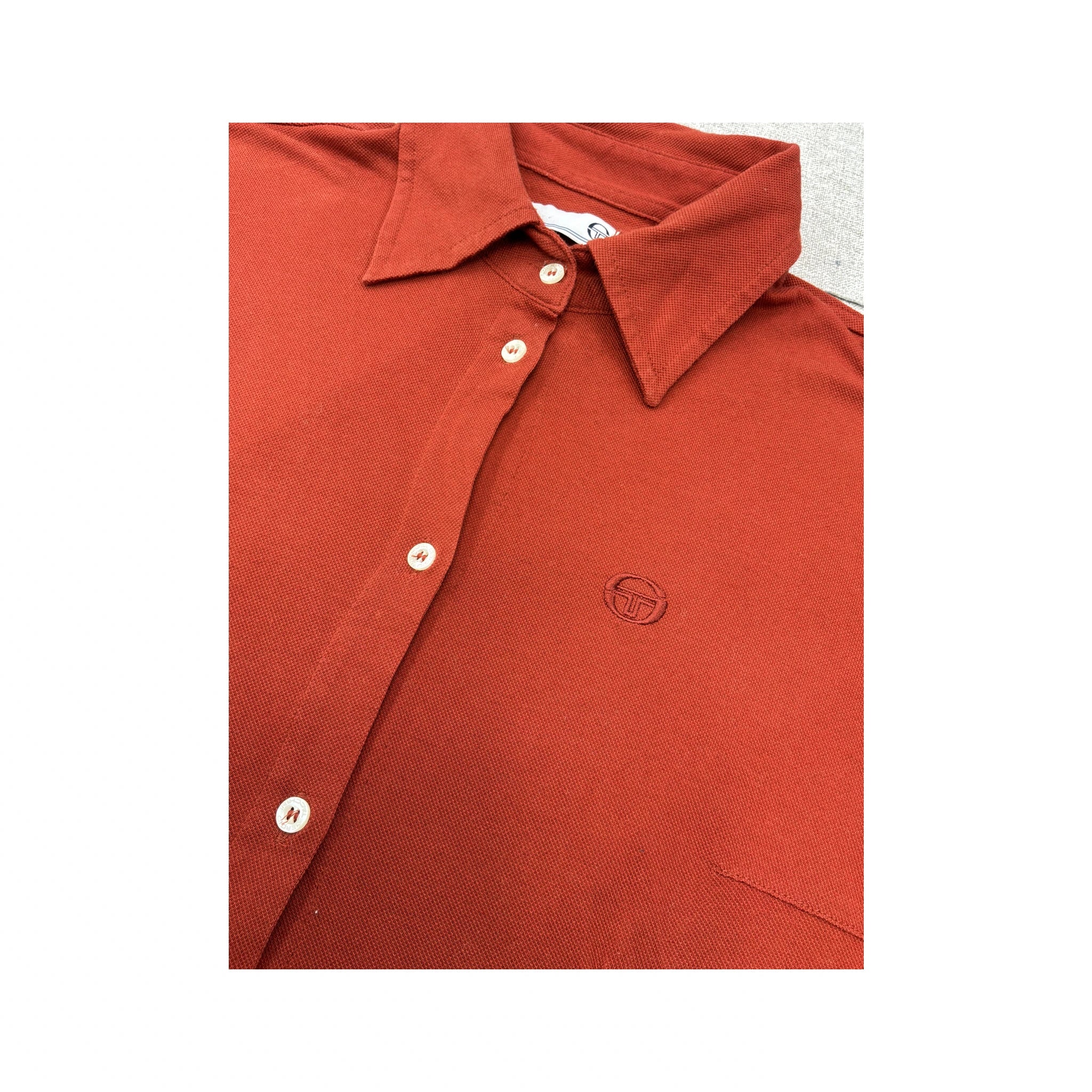 Italian Made Cotton Piqué Button-Front Shirt